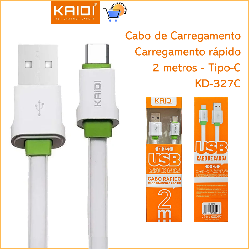 cabo tipo C x USB de 2 metros Kaidi